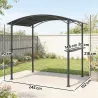 Cenador para Barbacoa de 2,4 x 1,5 m Cenador de Pérgola Exterior con 2 Estantes Laterales y Ganchos Gris Oscuro - Ogal.Es