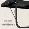 Mesa Colgante para Balcón Plegable de Aluminio con Altura Ajustable en 4 Niveles Carga 25 kg 60x40x55-64 cm Negro - Ogal.Es