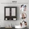 Armario de Baño con Espejo Armario de Pared con 2 Puertas Estante Abierto Estante Ajustable 56x13x58cm Marrón Os... - Ogal.Es