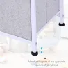 Cómoda con 5 Cajones de Tela Cómoda para Dormitorio Marco Metálico 100x30x54 cm Gris - Ogal.Es