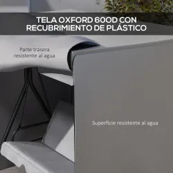 Funda para Balancín de Jardín con Cremallera Cubierta para Muebles de Exterior 177x114x152 cm Gris - Ogal.Es