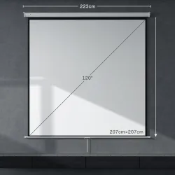 Pantalla de Proyector Manual 120 Pulgadas Pantalla de Proyección Portátil Formato 1:1 para Interior y Exterior C... - Ogal.Es
