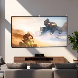 Pantalla de Proyección Manual 100 Pulgadas Formato 16:9 HD 4K/8K para Interior y Exterior Blanco - Ogal.Es
