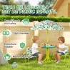 Conjunto de Mesa y Sillas Infantil de Jardín de 4 Piezas Sillas Plegables Sombrilla Desmontable Diseño de Jungla... - Ogal.Es