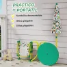 Conjunto de Mesa y Sillas Infantil de Jardín de 4 Piezas Sillas Plegables Sombrilla Desmontable Diseño de Jungla... - Ogal.Es