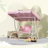 Columpio Jardín Exterior para niños 2 Plazas Toldo Ajustable Cinturones de Seguridad Diseño de Unicornio Arcoíri... - Ogal.Es