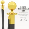 Postes Separadores de Acero Inoxidable de 2 Piezas 96 cm de Altura Base Rellenable Cuerda de Terciopelo Negro - Ogal.Es