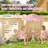 Conjunto de Mesa y Sillas Infantil de Jardín de 4 Piezas Sillas Plegables Sombrilla Desmontable Diseño Unicornio... - Ogal.Es