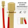 Juego de 2 Postes Separadores de Acero Inoxidable con Cuerda de Terciopelo Roja de 1,5 m y Base Rellenable Dorado - Ogal.Es