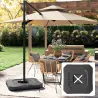 Juego de 2 Pesas para Sombrilla, Bases para Sombrilla Rellenables 80 kg con Agua 80 kg o Mezcla de Agua y Arena ... - Ogal.Es