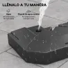 Juego de 2 Pesas para Sombrilla, Bases para Sombrilla Rellenables 80 kg con Agua 80 kg o Mezcla de Agua y Arena ... - Ogal.Es