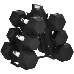 Juego de Mancuernas 2x4kg 2x6kg 2x8kg con Soporte de Almacenamiento para Ejercicio Entrenamiento Negro - Ogal.Es