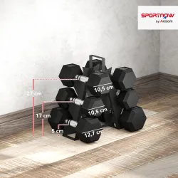 Juego de Mancuernas 2x4kg 2x6kg 2x8kg con Soporte de Almacenamiento para Ejercicio Entrenamiento Negro - Ogal.Es