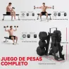Juego de Mancuernas 2x4kg 2x6kg 2x8kg con Soporte de Almacenamiento para Ejercicio Entrenamiento Negro - Ogal.Es