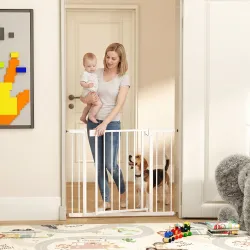 Barrera de Seguridad para Niños y Perros Ancho 76-102 cm Bloqueo Doble y Cierre Automático Apertura Dos Sentidos... - Ogal.Es