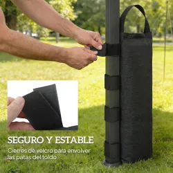 Pack de 8 Bolsas de Peso para Carpa Bolsas de Arena de Tela Oxford 600D para Patas de Toldo Sin Arena Negro - Ogal.Es