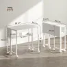 Escritorio Plegable con Ruedas Balda y Bolsillo de Almacenaje Ideal para Espacios Pequeños 80x50x75 cm Blanco - Ogal.Es