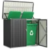 Cobertizo para Contenedor de Basura Doble de Acero Galvanizado de 240L con Tapa Abatible y Puertas con Cerradura... - Ogal.Es