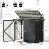 Cobertizo para Contenedor de Basura Doble de Acero Galvanizado de 240L con Tapa Abatible y Puertas con Cerradura... - Ogal.Es