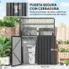 Cobertizo para Contenedor de Basura Doble de Acero Galvanizado de 240L con Tapa Abatible y Puertas con Cerradura... - Ogal.Es