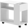 Mueble para Impresora con Ruedas Compartimentos Superiores Estantes Abiertos 70x36x60 cm Blanco - Ogal.Es