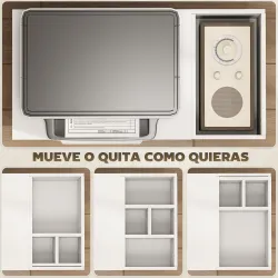 Mueble para Impresora con Ruedas Compartimentos Superiores Estantes Abiertos 70x36x60 cm Blanco - Ogal.Es