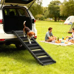 Rampa para Perros Plegable 154 cm Rampa para Perros para Coche Cama con 10 Escalones Antideslizantes Carga 25 kg... - Ogal.Es