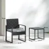 Conjunto de Muebles de Jardín de Ratán Sintético con 2 Sillas con Cojines Extraíbles y Mesa con Tablero de Vidri... - Ogal.Es