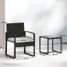 Conjunto de Muebles de Jardín de Ratán Sintético con 2 Sillas con Cojines Extraíbles y Mesa con Tablero de Vidri... - Ogal.Es