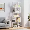 Estantería Librería de 5 Niveles en Forma de S con 10 Estantes para Dormitorio Estudio Oficina 60x24x184,5 cm Bl... - Ogal.Es