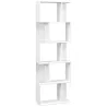 Estantería Librería de 5 Niveles en Forma de S con 10 Estantes para Dormitorio Estudio Oficina 60x24x184,5 cm Bl... - Ogal.Es