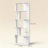 Estantería Librería de 5 Niveles en Forma de S con 10 Estantes para Dormitorio Estudio Oficina 60x24x184,5 cm Bl... - Ogal.Es