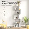 Estantería Librería de 5 Niveles en Forma de S con 10 Estantes para Dormitorio Estudio Oficina 60x24x184,5 cm Bl... - Ogal.Es