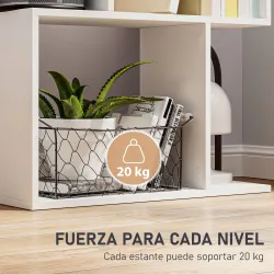 Estantería Librería de 5 Niveles en Forma de S con 10 Estantes para Dormitorio Estudio Oficina 60x24x184,5 cm Bl... - Ogal.Es