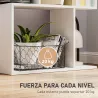Estantería Librería de 5 Niveles en Forma de S con 10 Estantes para Dormitorio Estudio Oficina 60x24x184,5 cm Bl... - Ogal.Es
