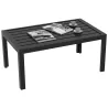 Mesa de Centro de Jardín Rectangular con Estructura de Acero Galvanizado para Patio Terraza 101,5x61x46 cm Negro - Ogal.Es