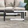 Mesa de Centro de Jardín Rectangular con Estructura de Acero Galvanizado para Patio Terraza 101,5x61x46 cm Negro - Ogal.Es