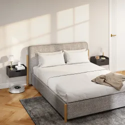 Set de 2 Mesitas de Noche de Pared Mesillas Flotantes con 1 Cajón para Dormitorio Habitación 40x30x19,5 cm Negro - Ogal.Es