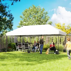 Carpa Plegable 6x3 m Pop-up Altura Ajustable 3 Niveles UPF50+ Bloqueo Central Sacos de Arena Bolsa con Ruedas Pl... - Ogal.Es