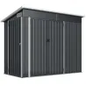 Cobertizo de Jardín Exterior 2,7 m² 234x132x185 cm con Triple Puerta Cerradura y Ranuras de Ventilación Gris - Ogal.Es