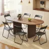 Juego de 6 Sillas Plegables de Plástico con Respaldo Curvo Diseño Ventilación Estructura de Acero 48,5x47x75 cm ... - Ogal.Es