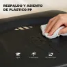 Juego de 6 Sillas Plegables de Plástico con Respaldo Curvo Diseño Ventilación Estructura de Acero 48,5x47x75 cm ... - Ogal.Es