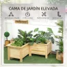 Jardinera Elevada de Madera Macetero Exterior en Forma de L con Tela no Tejido Huerto Urbano 120x120x50 cm Natural - Ogal.Es