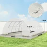 Invernadero de Túnel con 2 Varillas de Soporte 2 Puertas Enrollables y Ventanas de Malla Cubierta de PE Anti-UV ... - Ogal.Es