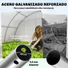 Invernadero de Túnel con 2 Varillas de Soporte 2 Puertas Enrollables y Ventanas de Malla Cubierta de PE Anti-UV ... - Ogal.Es