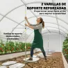 Invernadero de Túnel con 2 Varillas de Soporte 2 Puertas Enrollables y Ventanas de Malla Cubierta de PE Anti-UV ... - Ogal.Es