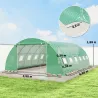 Invernadero de Túnel con 2 Varillas de Soporte 2 Puertas Enrollables y Ventanas de Malla Cubierta de PE Anti-UV ... - Ogal.Es