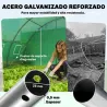 Invernadero de Túnel con 2 Varillas de Soporte 2 Puertas Enrollables y Ventanas de Malla Cubierta de PE Anti-UV ... - Ogal.Es