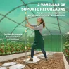 Invernadero de Túnel con 2 Varillas de Soporte 2 Puertas Enrollables y Ventanas de Malla Cubierta de PE Anti-UV ... - Ogal.Es