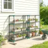 Juego de 2 Soportes para Plantas de 4 Niveles Interior y Exterior Estantes Metálicos con Conectores Fácil Montaj... - Ogal.Es